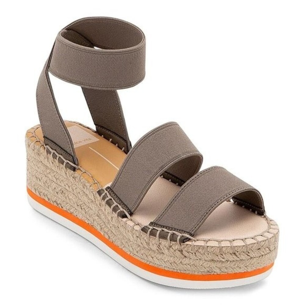 Dolce Vita Lury Espadrille Platform Sandals - size 10M, gray